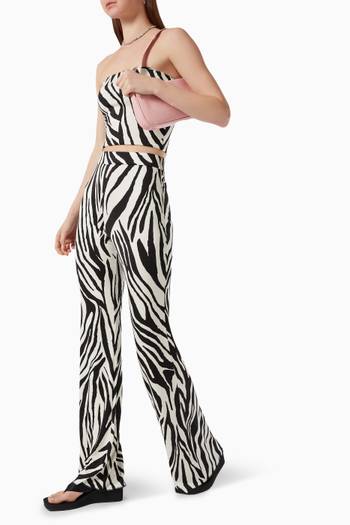 hover state of Gaia Flare Pants in Zebra Print 