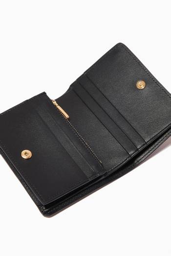 hover state of Embellished Logo Wallet in Calfskin Leather  