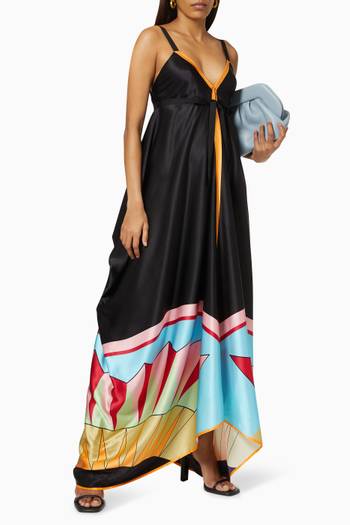 hover state of Kelly Poiret Spaghetti Strap Dress in Silk   