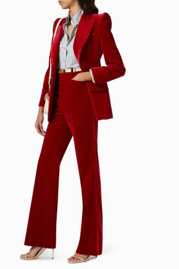hover state of Flared Pants in Stretch Velvet  