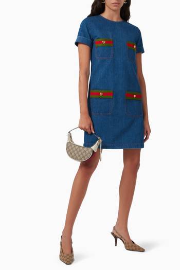 hover state of Web Trims Dress in Cotton Denim 