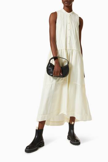 hover state of Ellery Ruched Maxi Dress in Poplin     