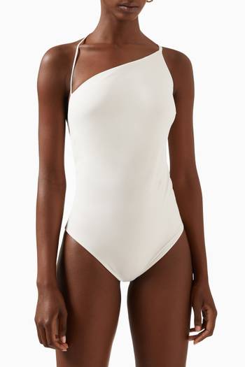 hover state of Elevated Essentials Asymmetrical Swimsuit   
