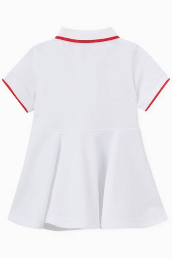 hover state of Icon Stripe Detail Polo Shirt Dress in Organic Cotton Piqué  