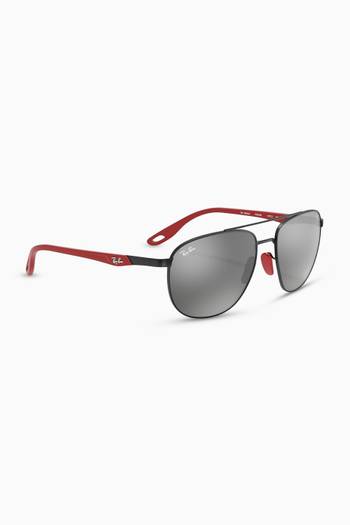 hover state of x Scuderia Ferrari Square Sunglasses in Metal  