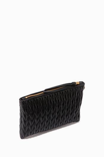 hover state of Matelassé Chain Wristlet Pouch in Nappa Leather    