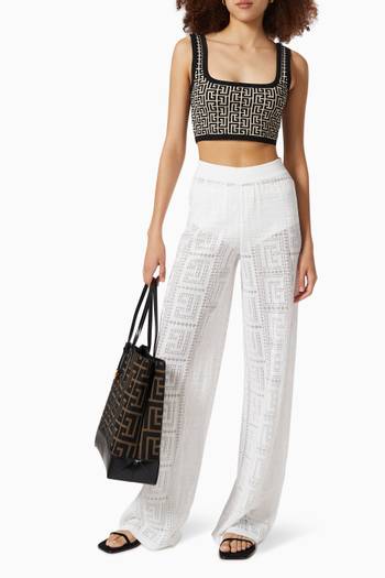 hover state of Monogram Pants in Sheer Lace   