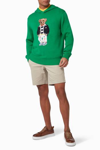 hover state of Polo Bear Hooded Jumper in Cotton Knit  