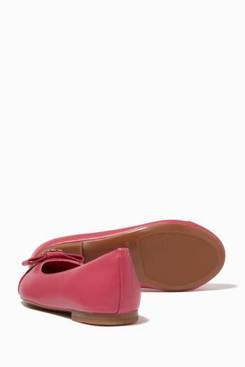 hover state of Bow Detail Ballerina Flats in Leather 