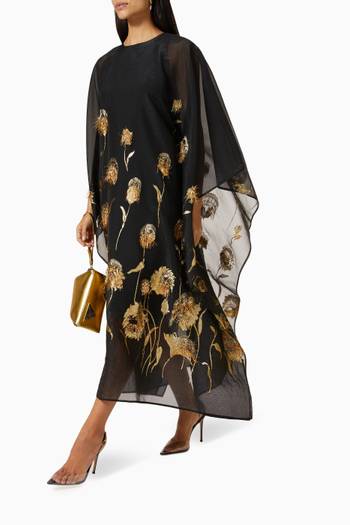 hover state of Tulips Embroidered Kaftan in Chiffon  