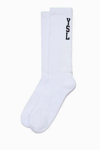 hover state of YSL Jacquard Socks in Cotton   