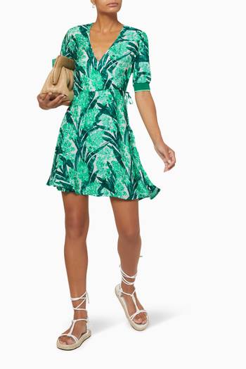 hover state of Tropical Print Dress in Viscose 