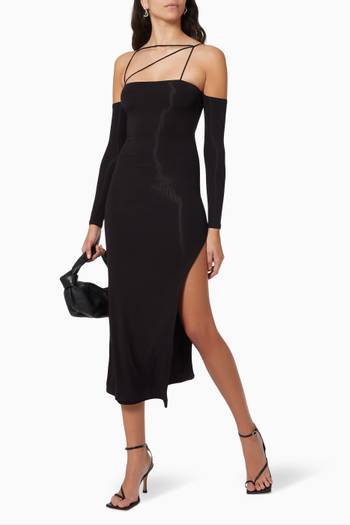 hover state of Off-shoulder Dress in EcoVero Viscose   