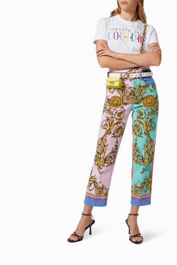 hover state of Baroque Print Jeans in Denim