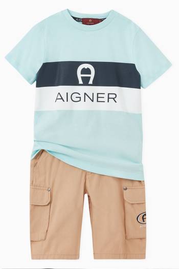 hover state of Logo Cargo Shorts in Cotton 