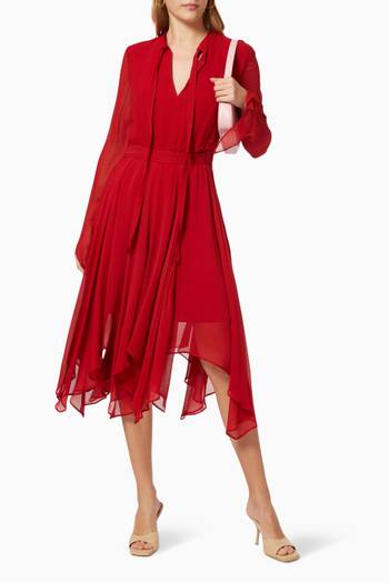 hover state of Handkerchief Dress in Crinkled Crepe 