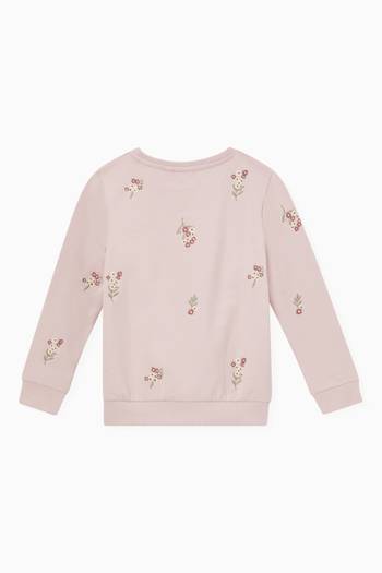 hover state of Floral Sweatshirt in Organic Cotton       