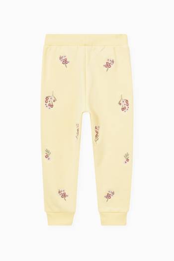 hover state of Thalia Floral Joggers in Organic Cotton