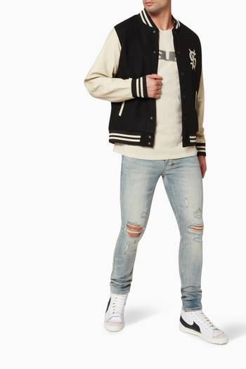 hover state of King Letterman Jacket in Wool & Leather 