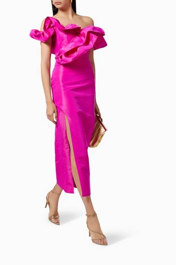 hover state of Fille Triste Ruffle Midi Dress