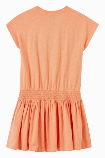 hover state of Coral Tiger Print T-Shirt Dress in Cotton  