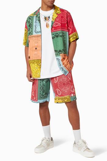 hover state of Bandana Patchwork Shorts in Nylon   