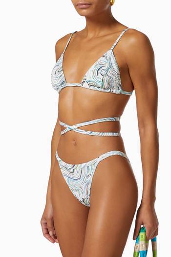 hover state of Akira Bikini Top in Textured Lycra