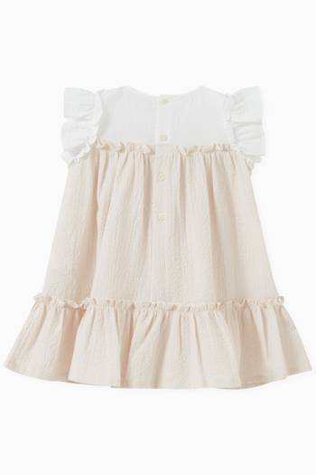hover state of Frilled Sleeves Dress in Cotton 