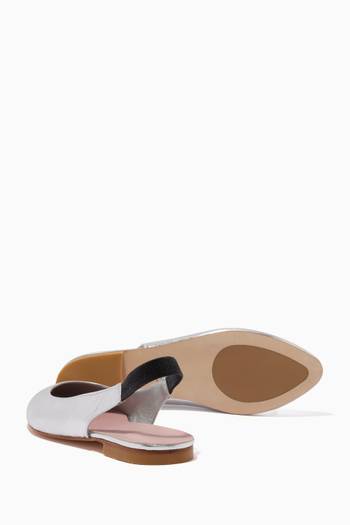 hover state of Stella Slingback Ballerinas in Metallic Faux Leather