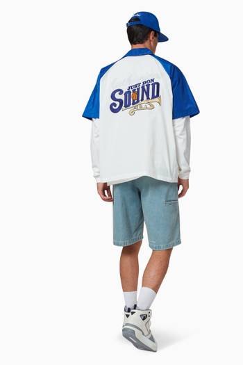 hover state of Sound Embroidered Bowling Shirt in Technical Taffeta