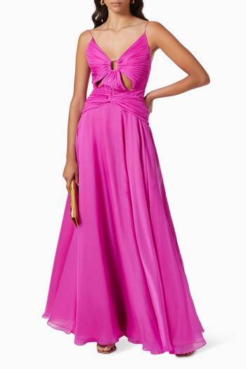 hover state of Pleated Circle Dress in Chiffon