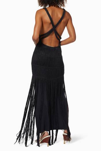 hover state of Christabel Macrame Maxi Dress in Cotton