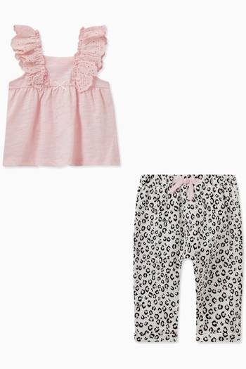 hover state of Animal Print Top & Pant Set in Cotton
