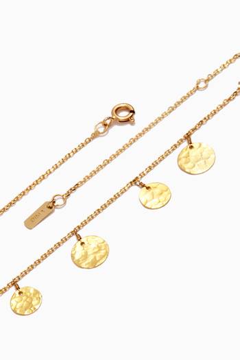 hover state of Large Hammered Coin Necklace in 18kt Yellow Gold             