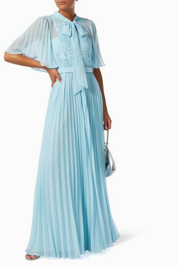hover state of Bow Tie Maxi Dress in Chiffon 