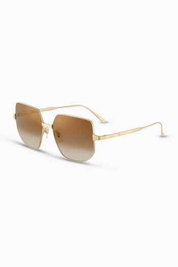 hover state of Santos de Cartier Oversized Sunglasses in Metal   