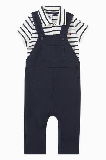 hover state of Plain Dungarees in Cotton  
