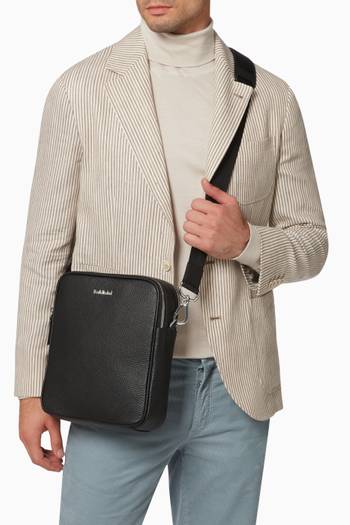 hover state of Crossbody Bag in Grained Leather   