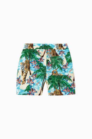 hover state of Graphic Print Swim Shorts 