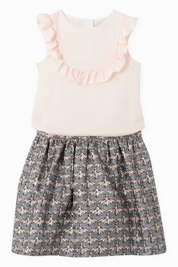 hover state of Gathered Skirt in Soft Jacquard