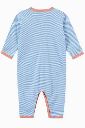 hover state of Stripy Print Sleepsuit in Organic Cotton 