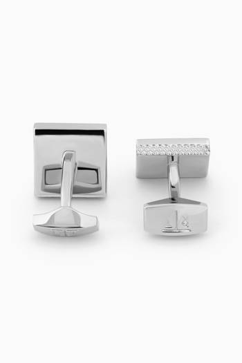 hover state of Geometric Cufflinks in Palladium-plated Metal  