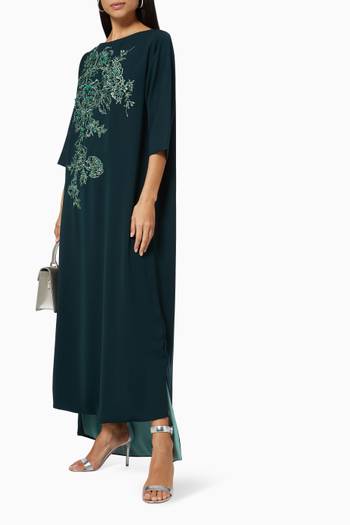 hover state of Embroidered High Low Kaftan 