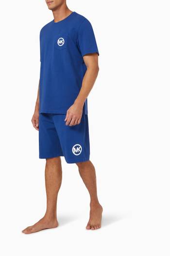 hover state of MK Logo Print T-shirt in Terry Cotton 
