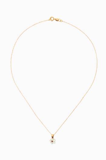 hover state of Flower Pendant Necklace in 18kt Yellow Gold    
