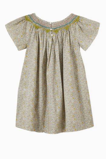 hover state of Smocked Dress in Cotton 