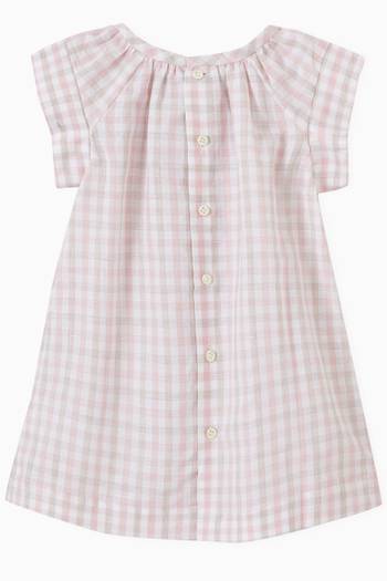 hover state of Gingham Print Dress in Cotton 