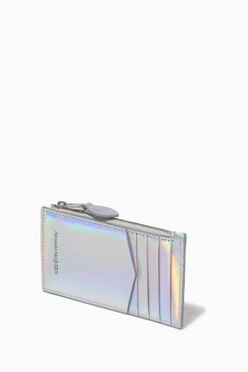 hover state of Small Zip Wallet in Metallic Leather