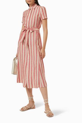 hover state of Striped Shirtdress in Linen 