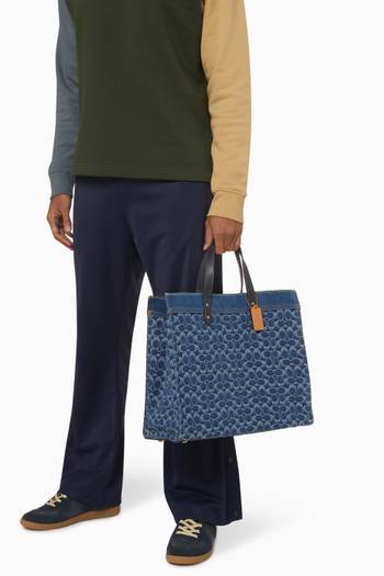hover state of Field Tote 40 Bag in Signature Denim